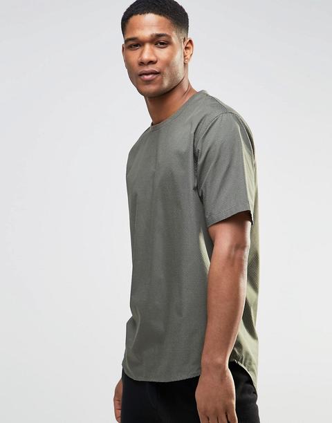Camiseta Caqui Con Perforaciones De Asos