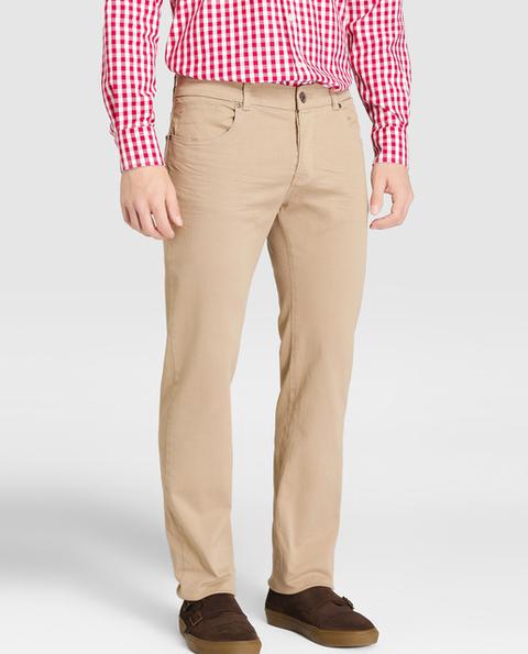 Pantalón De Hombre 5 Bolsillos Slim Beige