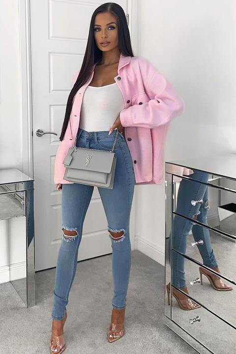 Darcy Light Pink Oversized Shacket