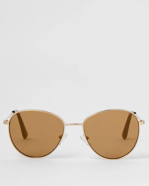 Gold Round Frame Sunglasses