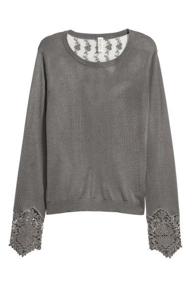 Pullover Con Dettagli In Pizzo