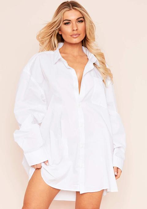 white oversized shirt dress