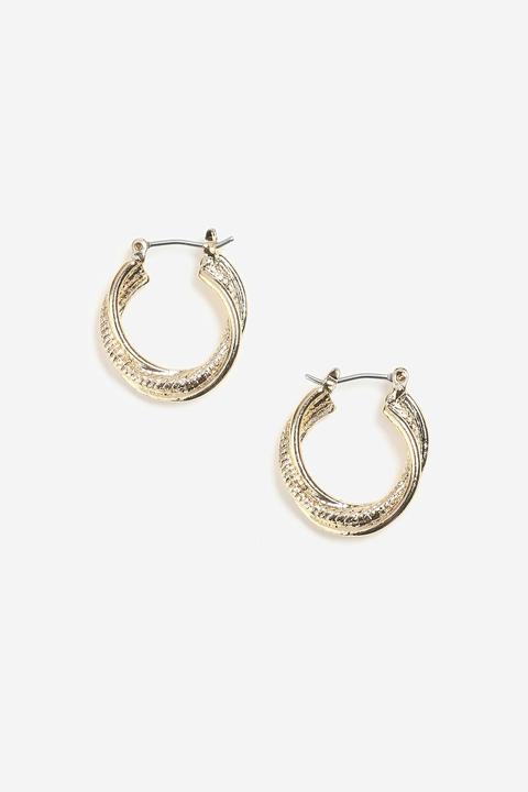 Womens House Of Freedom Twisted Hoop Earrings - Gold, Gold