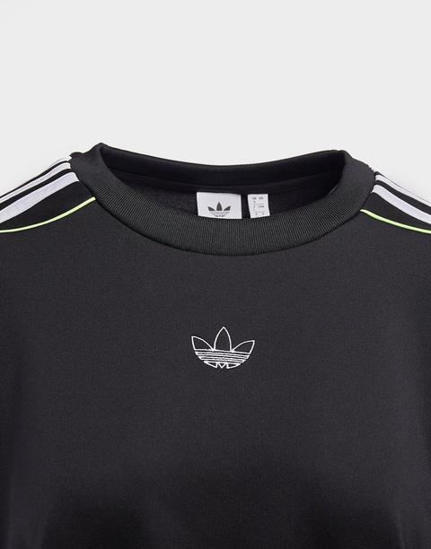 Adidas originals trefoil poly crew best sale sweatshirt women's