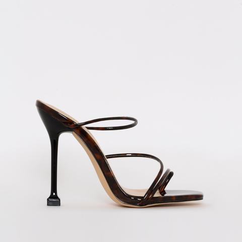 Mariana Tortoiseshell Strappy Mule Heels