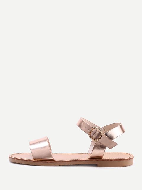 Metallic Open Toe Sandals