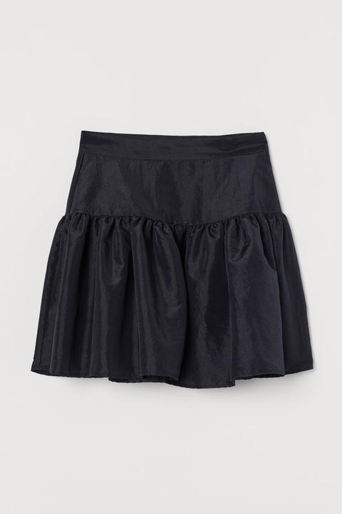 Falda De Tafetán - Negro
