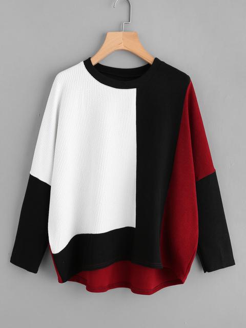 Sudadera Asimétrica Con Costura