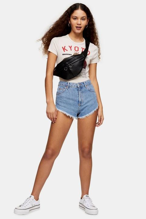 Super Fray Kiri Denim Shorts