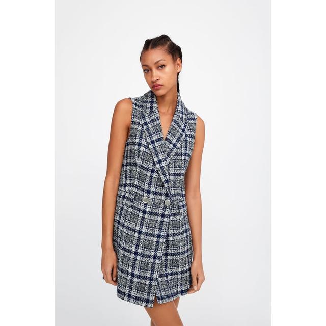 zara tweed vest