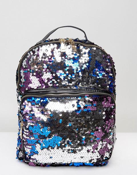 Mochila Con Lentejuelas Y Diseño En Dos Tonos De 7x