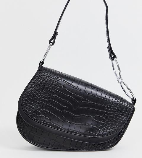 Skinnydip - Ride - Sac Porté Épaule Effet Croco - Noir - Noir