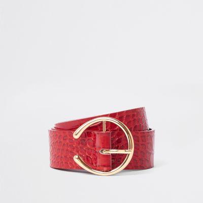 Red Croc Stirrup Buckle Jeans Belt