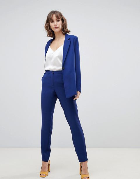 Selected Femme - Pantalon À Ourlet Fendu-bleu