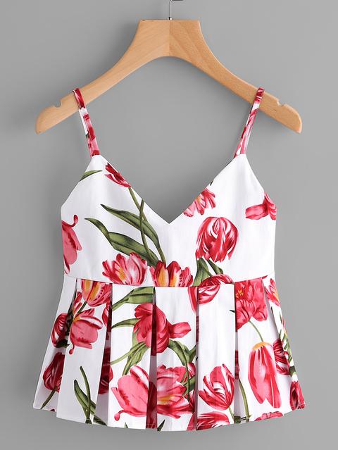 Camisola Con Péplum Con Estampado
