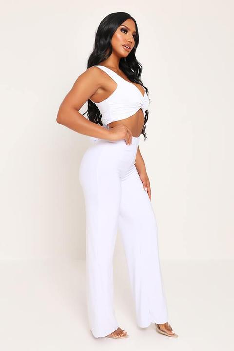 White Slinky Crop Top