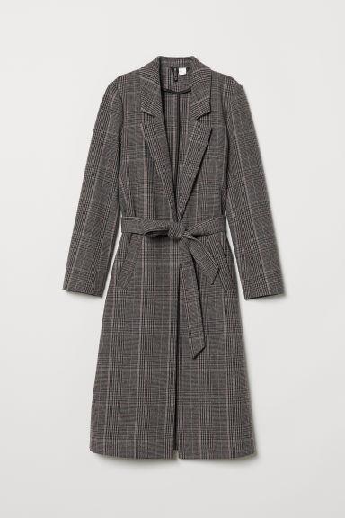 H & M - Coat With A Tie Belt - Black