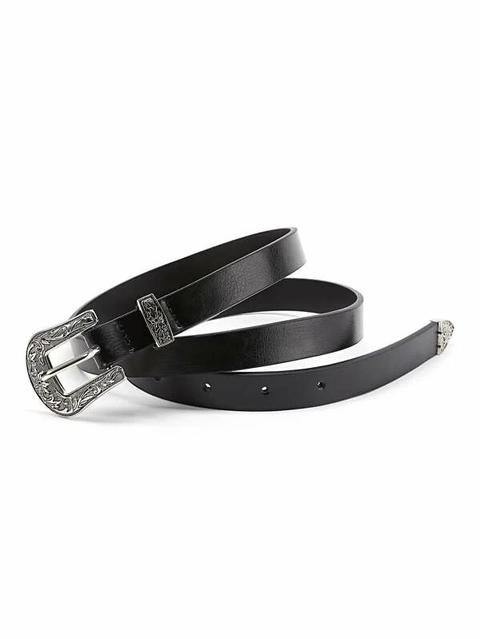 Contrast Buckle Western Belt