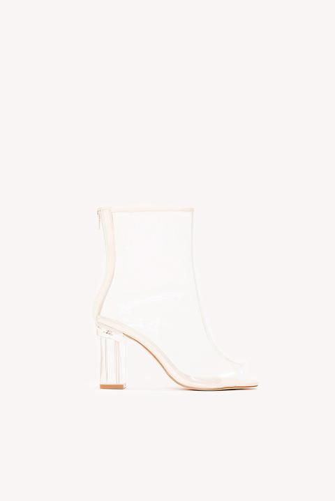 Na-kd Shoes Transparent Mid Heel Boots - Beige,nude