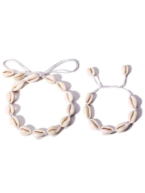Conjunto Collar Con Diseño De Concha Con Pulsera