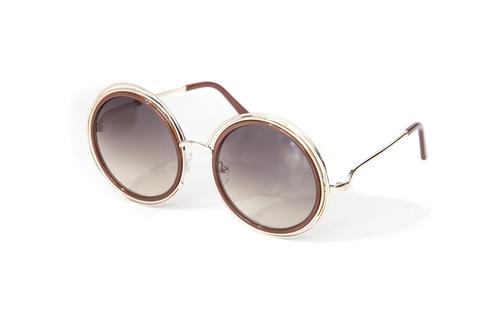 Santorini Round Oversized Sunglasses - Brown