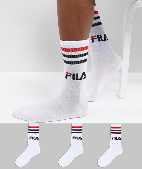 Pack De 3 Pares De Calcetines Blancos De Fila