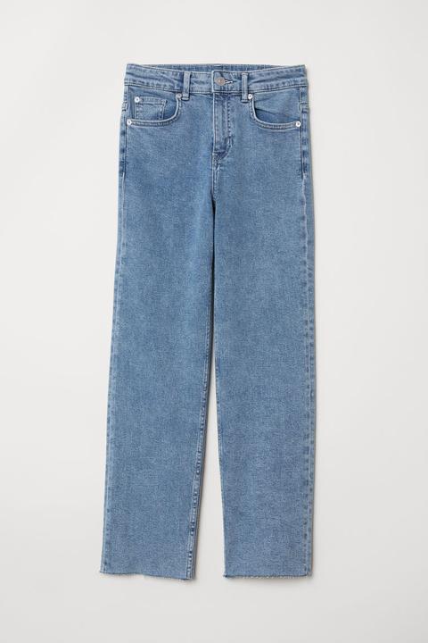 Straight High Ankle Jeans - Azul