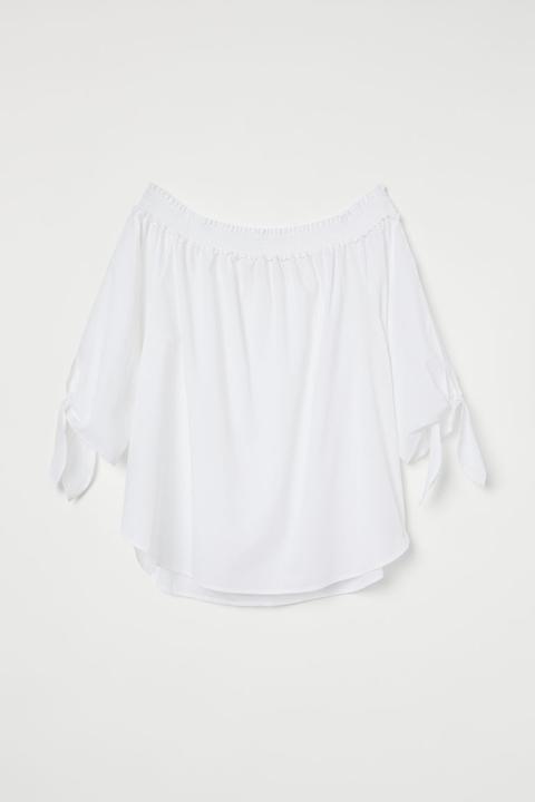 H & M - Camicetta A Spalle Scoperte - Bianco