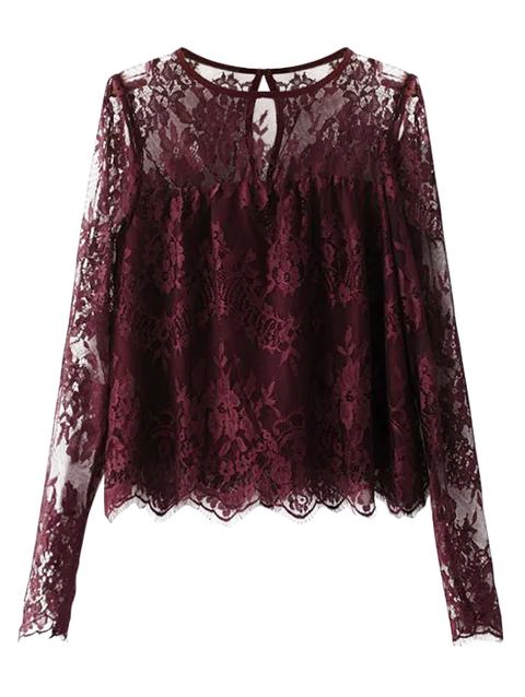 Smerlato See-through Pizzo Camicetta