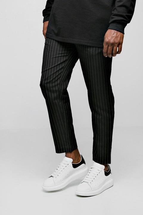 Big & Tall Woven Cropped Pinstripe Jogger