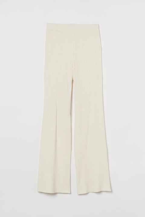 Rib-knit Trousers - White