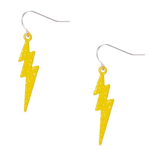 Claire's Yellow Lightening Bolt Drop Earrings