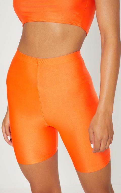 orange cycling shorts