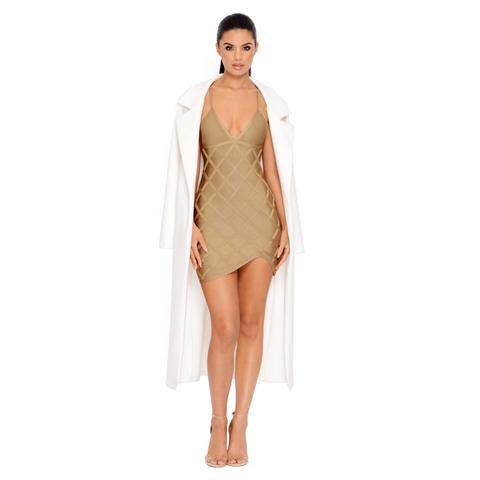 Soft Centered Longline Suedette Coat In White