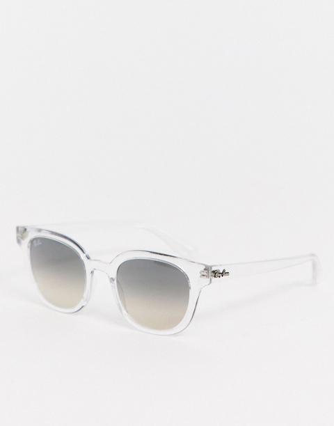 Ray-ban 0rb4324 Round Sunglasses In Clear