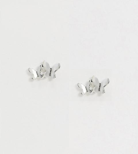 Kingsley Ryan Exclusive Butterfly Stud Earrings In Sterling Silver