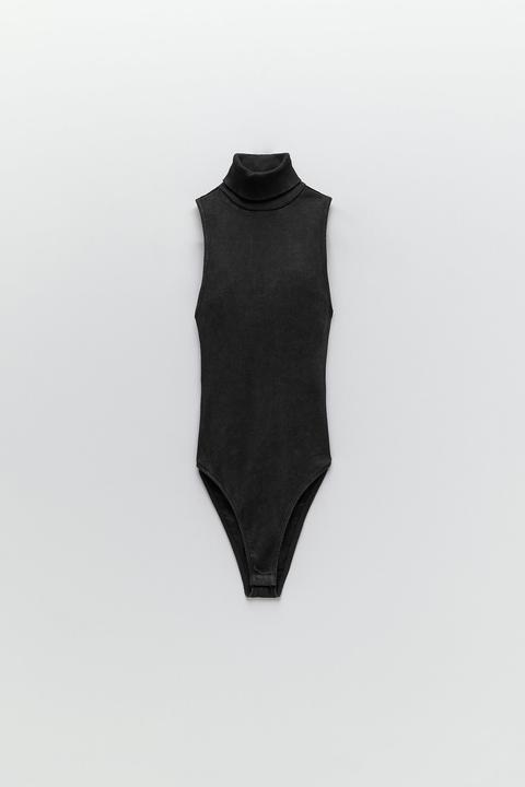 Faded Ribbed Bodysuit Trf
