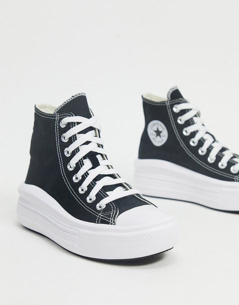 Converse Chuck Taylor Move Platform Hi Trainers In Black