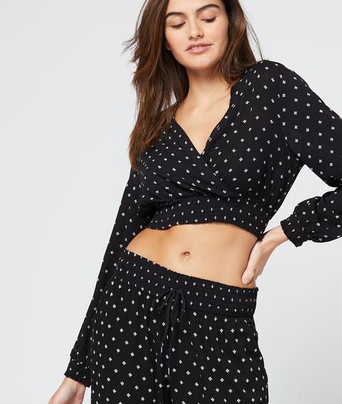 Crop Top Forme Cache-coeur - Daia - Nuit - L - Noir - Femme - Etam