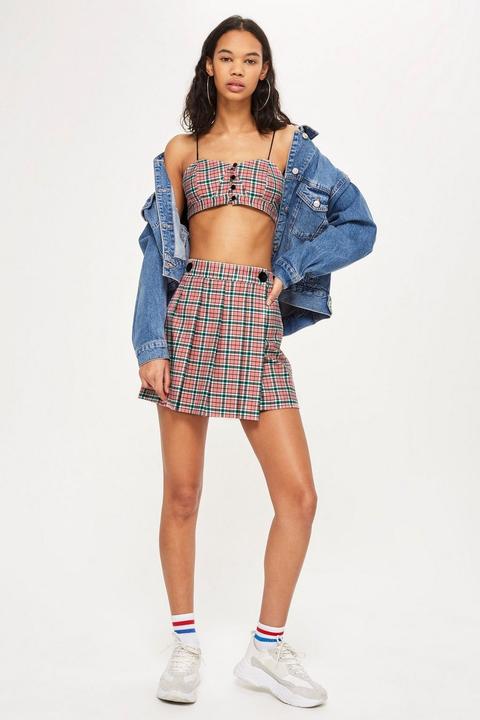 Summer Checked Mini Kilt Skirt