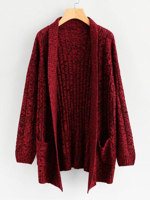 Two Tone Rib Knit Cardigan