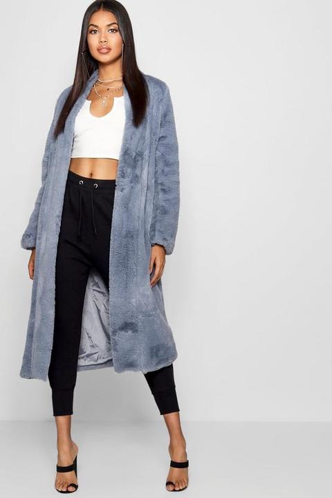 Edge To Edge Faux Fur Coat