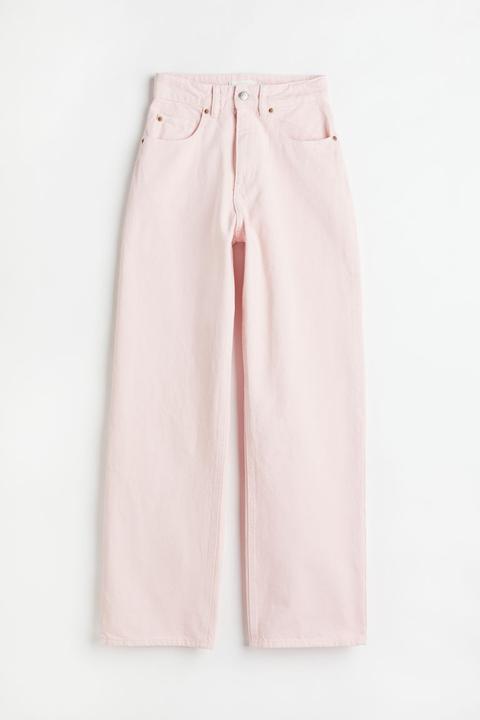 Loose Straight High Jeans - Rosa