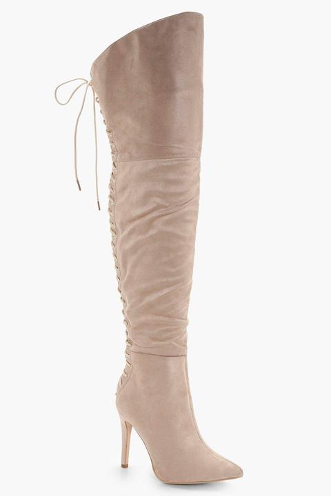 Sadie Lace Back Over The Knee Boot