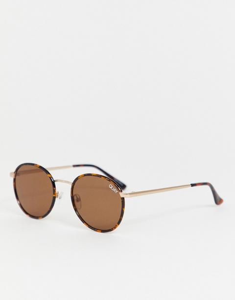 Quay Australia - Omen - Lunettes De Soleil Rondes - Écaille De Tortue-marron