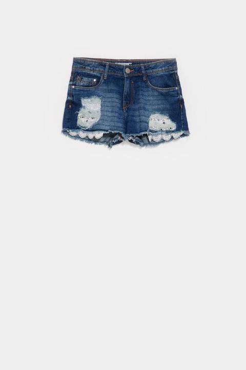 Shorts Denim Con Crochet