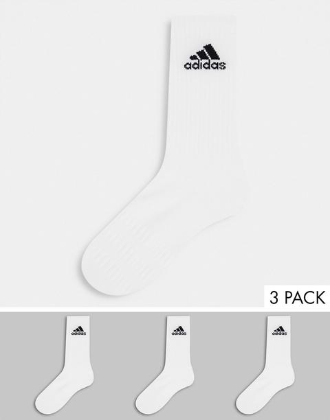 Pack De 3 Pares De Calcetines Blancos Acolchados De Adidas Running