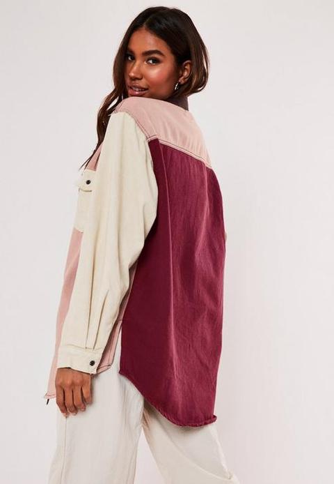 Blush Super Oversized Colourblock Denim 
