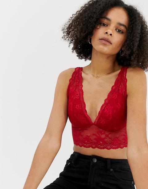 Minimum - Top Corto In Pizzo - Rosso