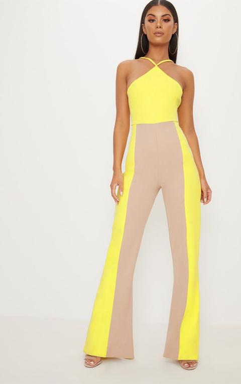 Yellow Colour Block Jumpsuit